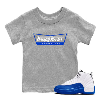 12s Blueberry shirts to match jordans Krispy Kicks best t shirts to wear with jordans AJ12 White and Game Royal match shoes to clothes SNRT Sneaker Tees Youth Baby Heather Grey 1 tee