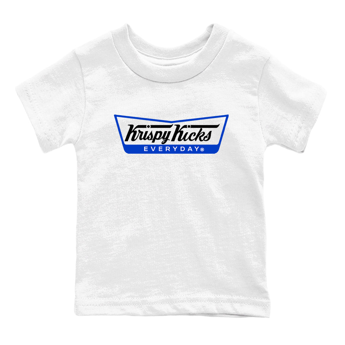 12s Blueberry shirts to match jordans Krispy Kicks best t shirts to wear with jordans AJ12 White and Game Royal match shoes to clothes SNRT Sneaker Tees Youth Baby White 2 tee