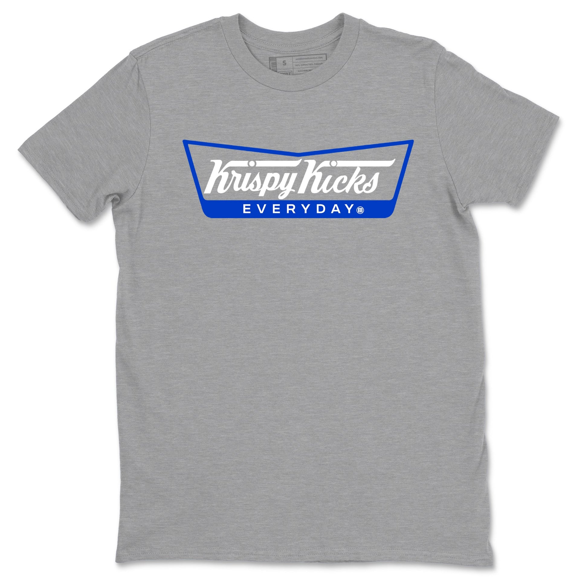 12s Blueberry shirts to match jordans Krispy Kicks best t shirts to wear with jordans AJ12 White and Game Royal match shoes to clothes SNRT Sneaker Tees unisex cotton Heather Grey 2 shirts