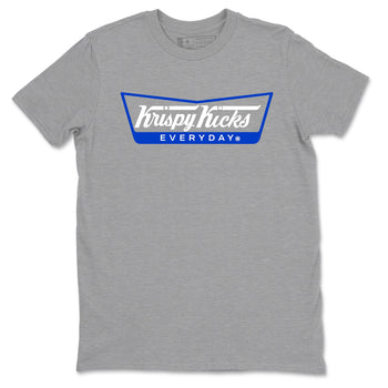 12s Blueberry shirts to match jordans Krispy Kicks best t shirts to wear with jordans AJ12 White and Game Royal match shoes to clothes SNRT Sneaker Tees unisex cotton Heather Grey 2 shirts