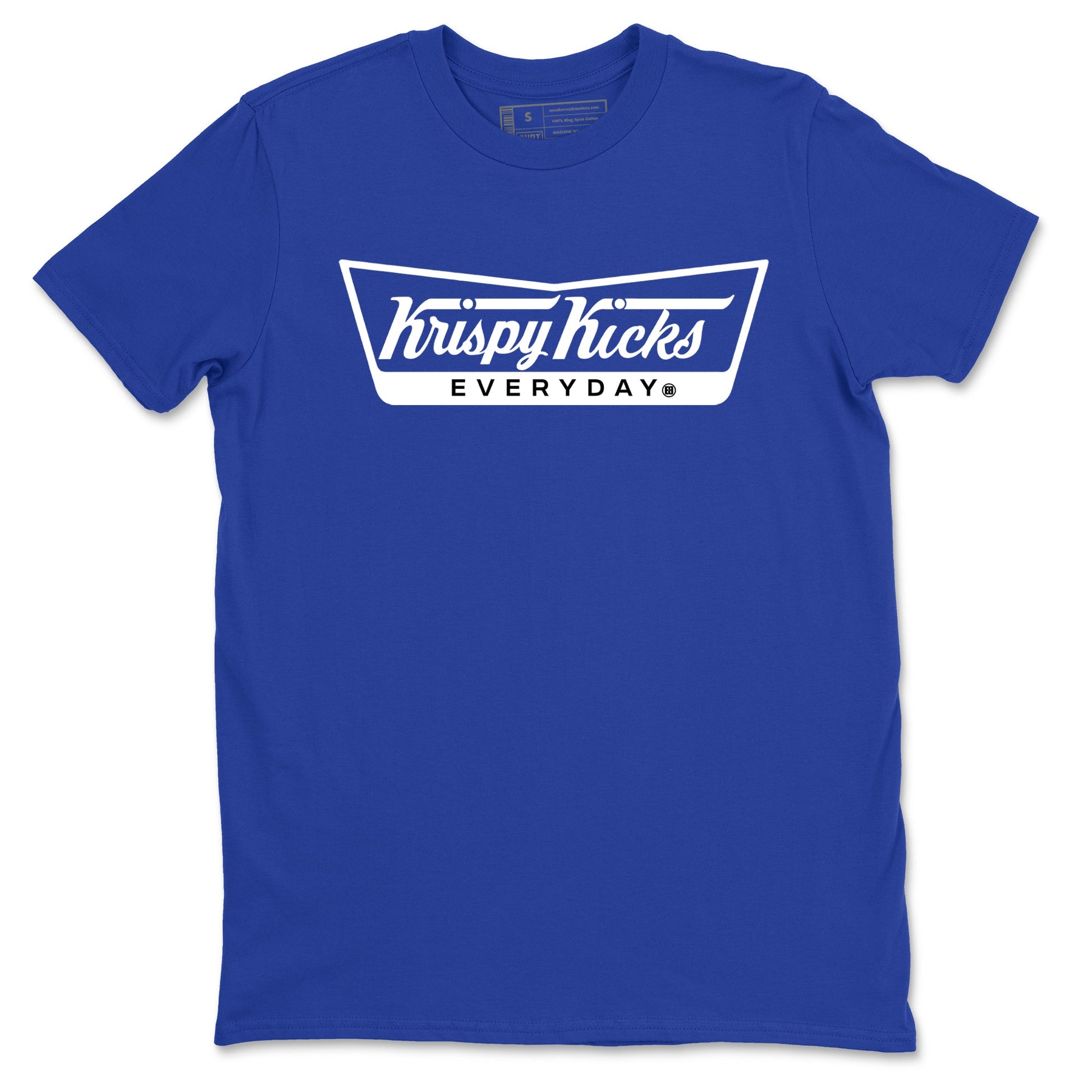 12s Blueberry shirts to match jordans Krispy Kicks best t shirts to wear with jordans AJ12 White and Game Royal match shoes to clothes SNRT Sneaker Tees unisex cotton Royal Blue 2 shirts