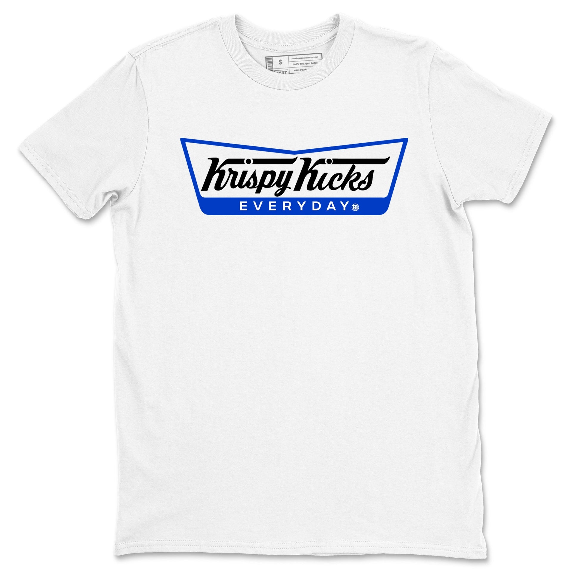 12s Blueberry shirts to match jordans Krispy Kicks best t shirts to wear with jordans AJ12 White and Game Royal match shoes to clothes SNRT Sneaker Tees unisex cotton White 2 shirts