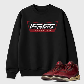 Krispy Kicks Graphic T-Shirt sneaker match tee designed for the Air Jordan 3 Bin 23, featuring coordinated color options for a perfect streetwear match. Black 1 shirt.