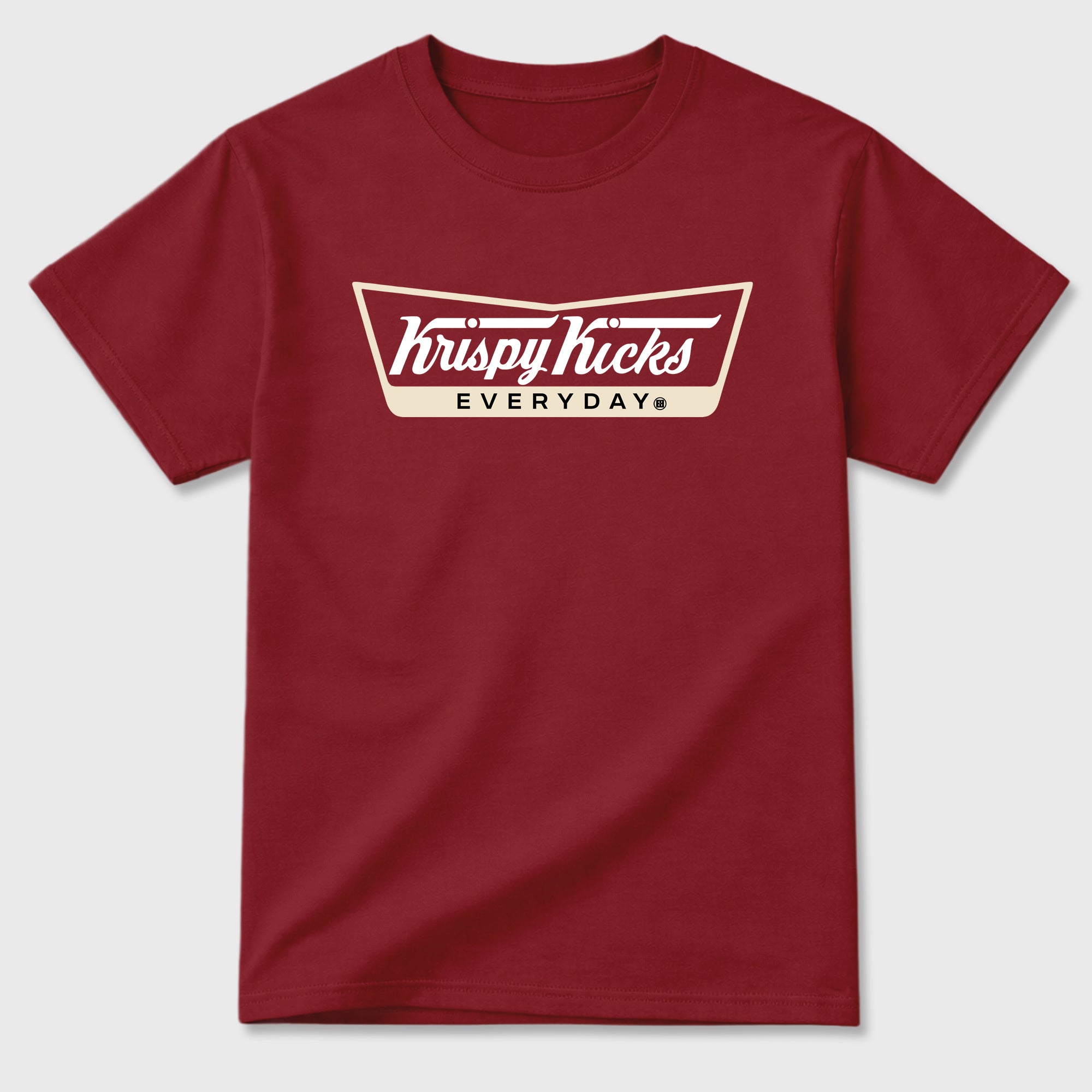Krispy Kicks Graphic T-Shirt sneaker match tee designed for the Air Jordan 3 Bin 23, featuring coordinated color options for a perfect streetwear match. Cardinal 2 shirt.