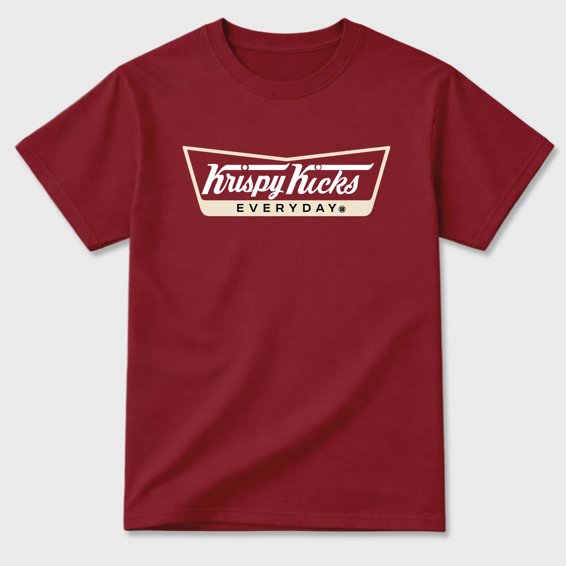 Krispy Kicks Graphic T-Shirt sneaker match tee designed for the Air Jordan 3 Bin 23, featuring coordinated color options for a perfect streetwear match. Cardinal 2 shirt.