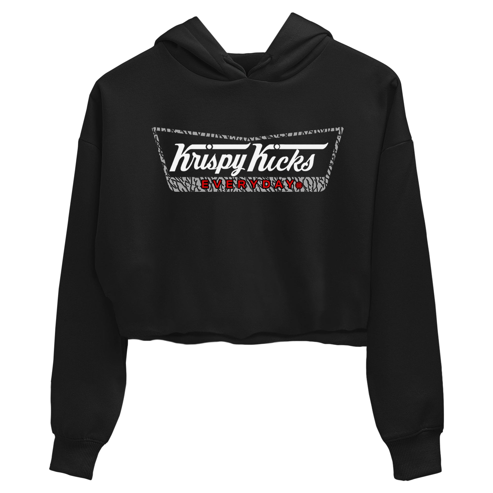 3s Black Cement shirts to match jordans Krispy Kicks sneaker match tees Air Jordan 3 Black Cement match shoes to clothes SNRT Sneaker Tees unisex cotton Black 2 crop tee