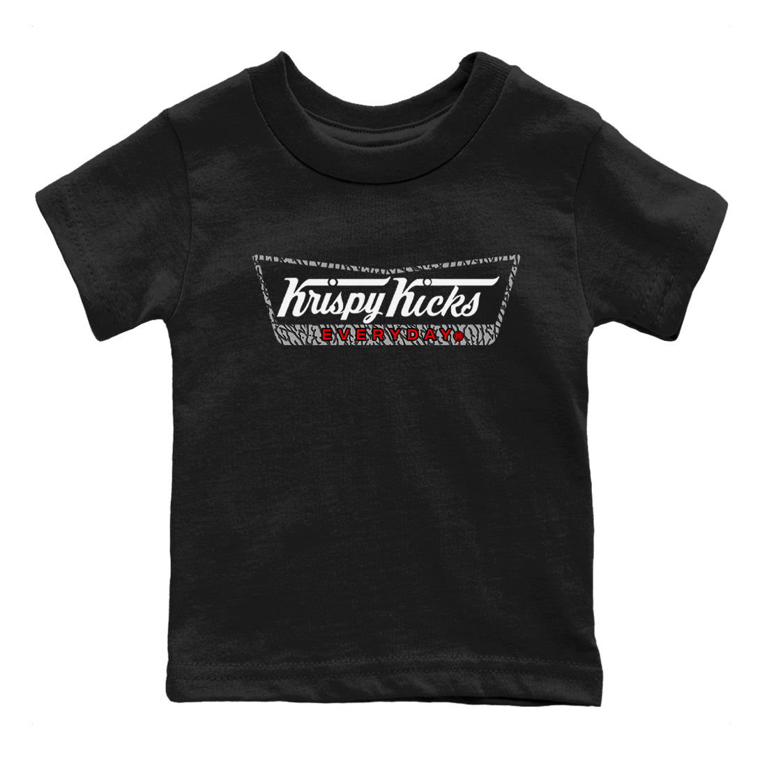 3s Black Cement shirts to match jordans Krispy Kicks sneaker match tees Air Jordan 3 Black Cement match shoes to clothes SNRT Sneaker Tees Youth Baby Black 2 tee