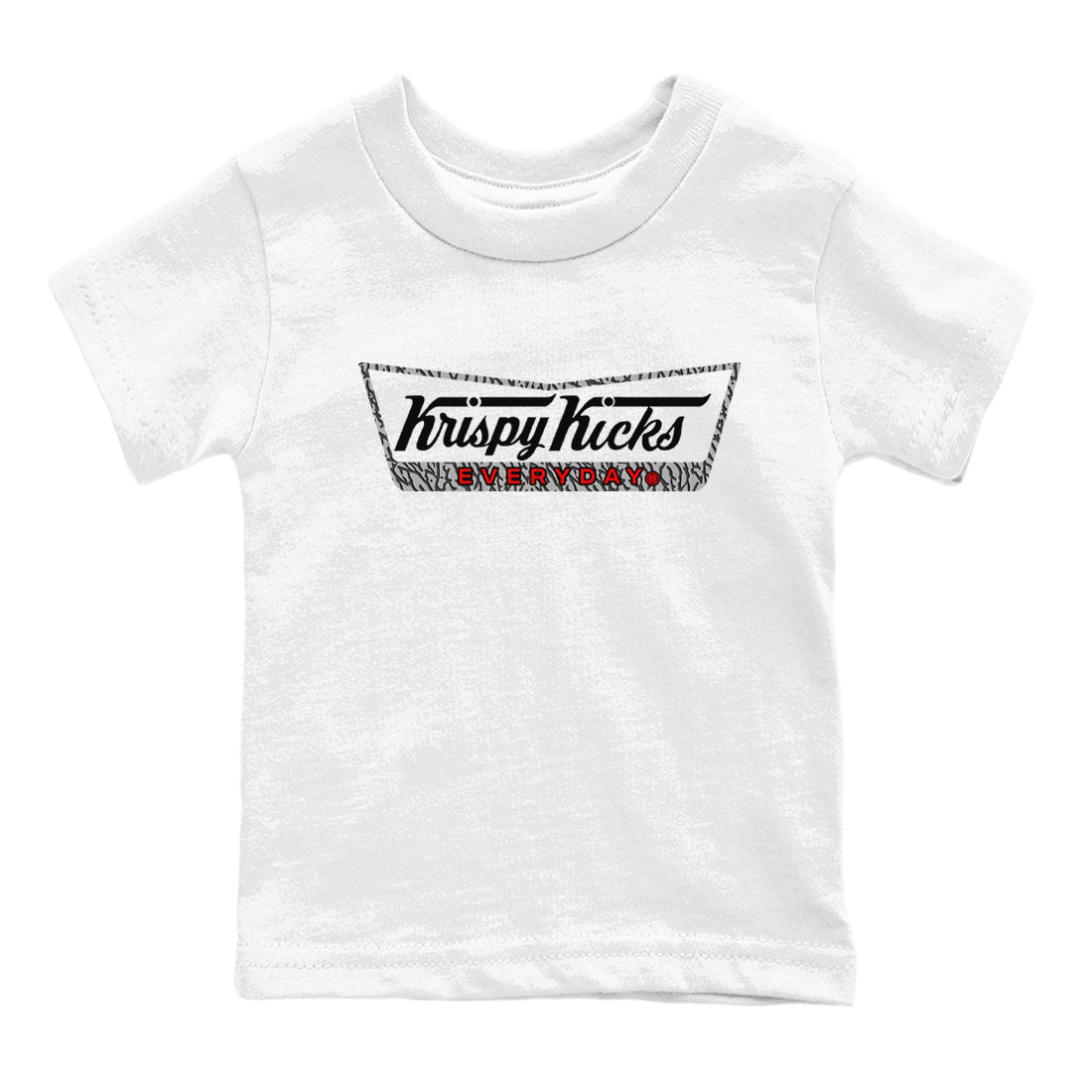 3s Black Cement shirts to match jordans Krispy Kicks sneaker match tees Air Jordan 3 Black Cement match shoes to clothes SNRT Sneaker Tees Youth Baby White 2 tee