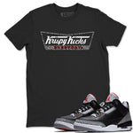 3s Black Cement shirts to match jordans Krispy Kicks sneaker match tees Air Jordan 3 Black Cement match shoes to clothes SNRT Sneaker Tees unisex cotton Black 1 shirts