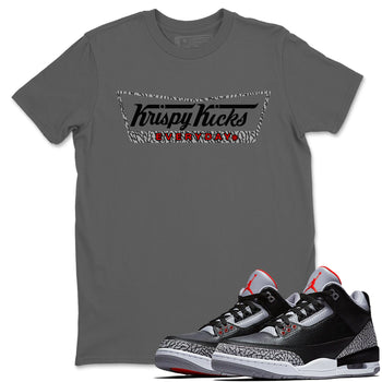 3s Black Cement shirts to match jordans Krispy Kicks sneaker match tees Air Jordan 3 Black Cement match shoes to clothes SNRT Sneaker Tees unisex cotton Cool Grey 1 shirts