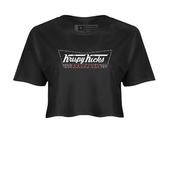 AJ3 Cement Grey shirts to match jordans Krispy Kicks sneaker match tees Air Jordan 3 Cement Grey SNRT Sneaker Tees streetwear brand Black 2 crop tee