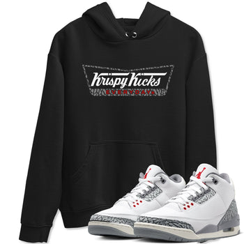 AJ3 Cement Grey shirts to match jordans Krispy Kicks sneaker match tees Air Jordan 3 Cement Grey SNRT Sneaker Tees streetwear brand Black 1 unisex cotton tee