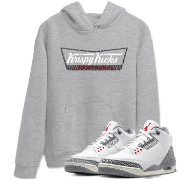 AJ3 Cement Grey shirts to match jordans Krispy Kicks sneaker match tees Air Jordan 3 Cement Grey SNRT Sneaker Tees streetwear brand Heather Grey 1 unisex cotton tee