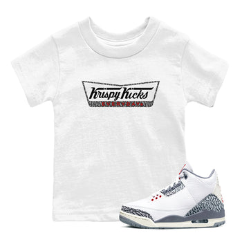 AJ3 Cement Grey shirts to match jordans Krispy Kicks sneaker match tees Air Jordan 3 Cement Grey SNRT Sneaker Tees streetwear brand Baby and Youth White 1 cotton tee