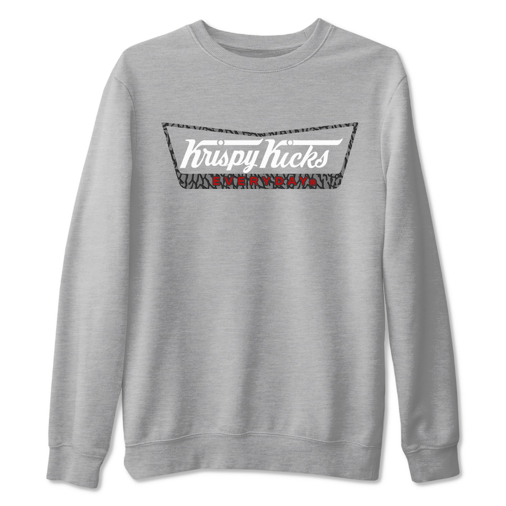 AJ3 Cement Grey shirts to match jordans Krispy Kicks sneaker match tees Air Jordan 3 Cement Grey SNRT Sneaker Tees streetwear brand Heather Grey 2 unisex cotton tee