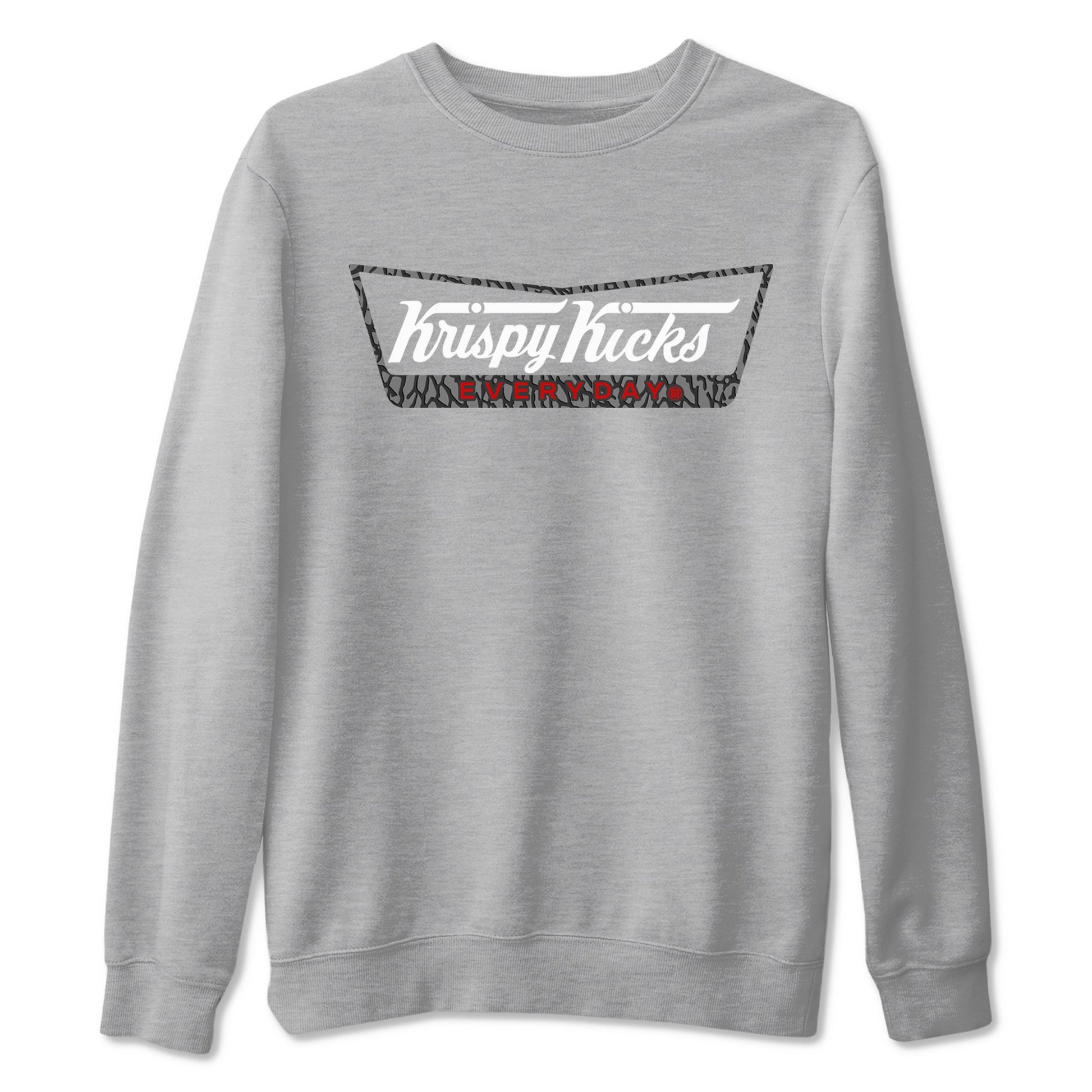 AJ3 Cement Grey shirts to match jordans Krispy Kicks sneaker match tees Air Jordan 3 Cement Grey SNRT Sneaker Tees streetwear brand Heather Grey 2 unisex cotton tee
