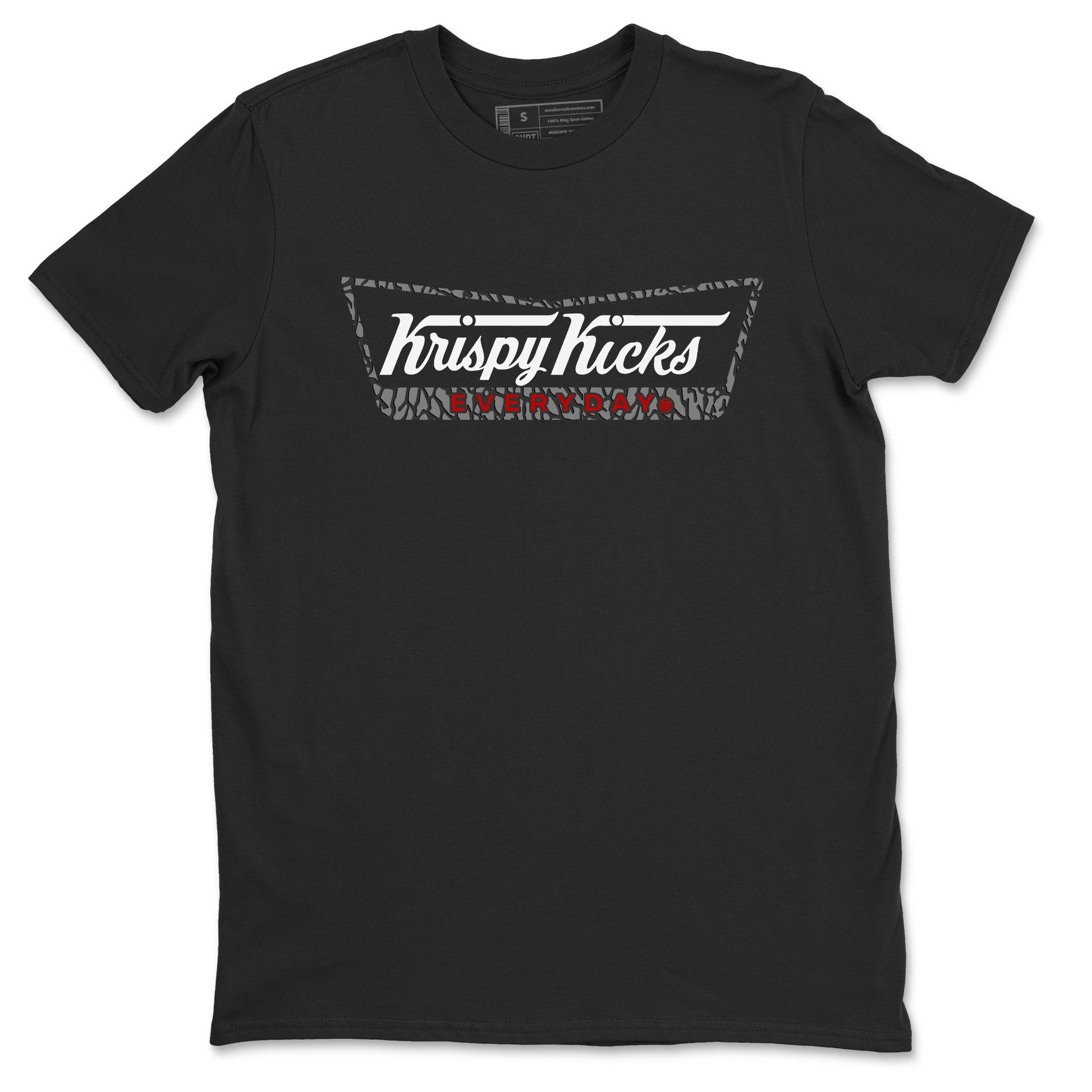 AJ3 Cement Grey shirts to match jordans Krispy Kicks sneaker match tees Air Jordan 3 Cement Grey SNRT Sneaker Tees streetwear brand Black 2 unisex cotton tee