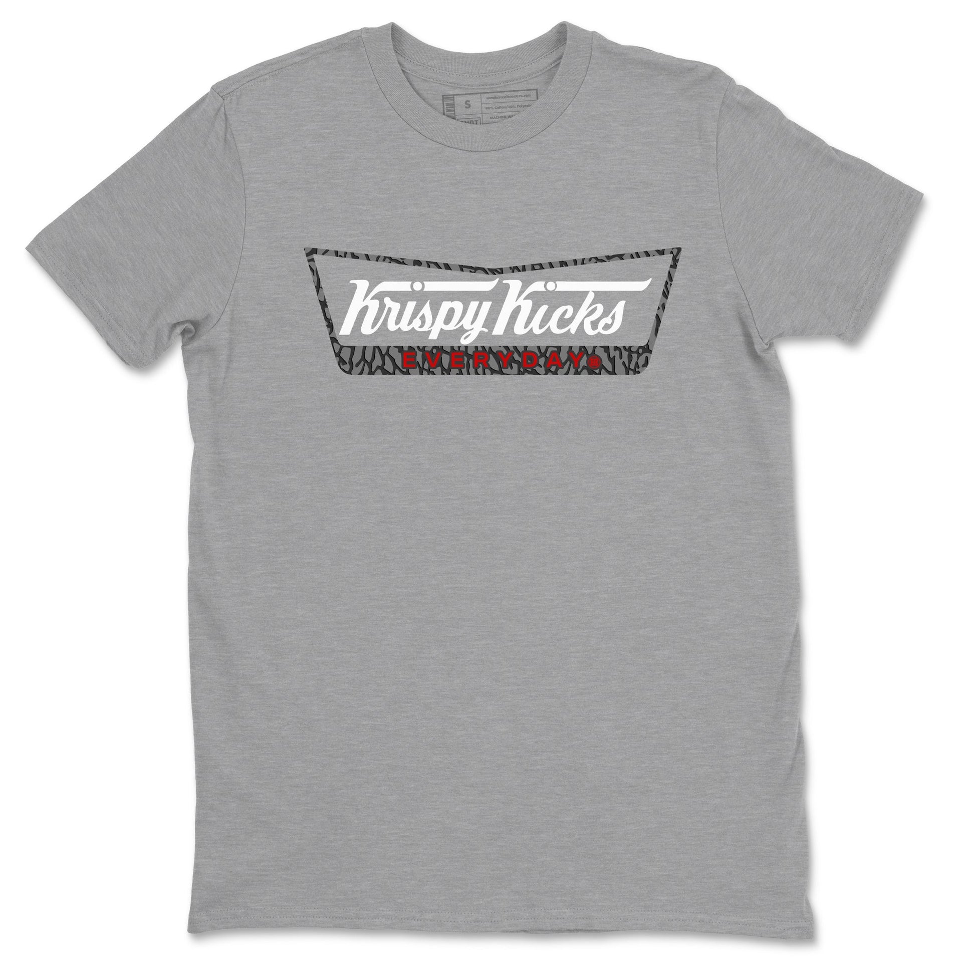 AJ3 Cement Grey shirts to match jordans Krispy Kicks sneaker match tees Air Jordan 3 Cement Grey SNRT Sneaker Tees streetwear brand Heather Grey 2 unisex cotton tee