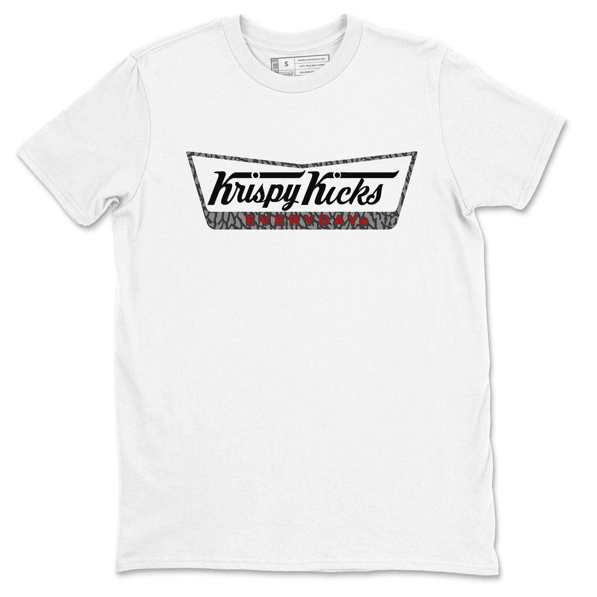 AJ3 Cement Grey shirts to match jordans Krispy Kicks sneaker match tees Air Jordan 3 Cement Grey SNRT Sneaker Tees streetwear brand White 2 unisex cotton tee
