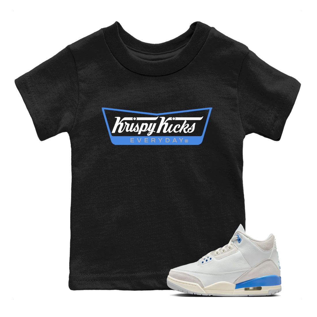 Air Jordan 3 Lucky Shorts shirts to match jordans Krispy Kicks sneaker match tees Air Jordan 3 Retro Lucky Shorts match shoes to clothes SNRT Sneaker Tees Youth Baby Black 1 tee