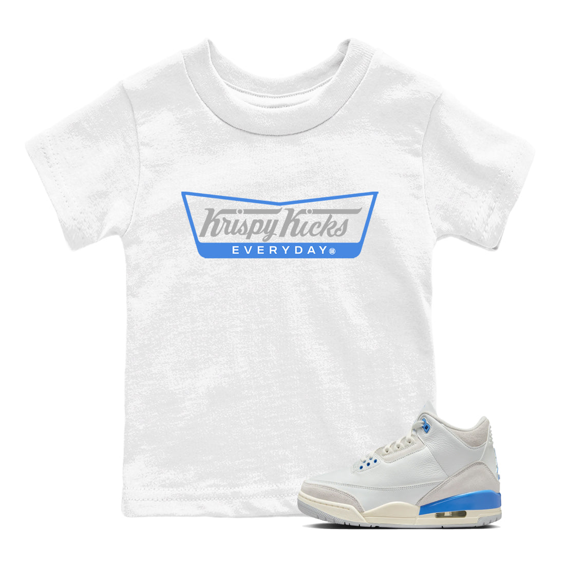 Air Jordan 3 Lucky Shorts shirts to match jordans Krispy Kicks sneaker match tees Air Jordan 3 Retro Lucky Shorts match shoes to clothes SNRT Sneaker Tees Youth Baby White 1 tee