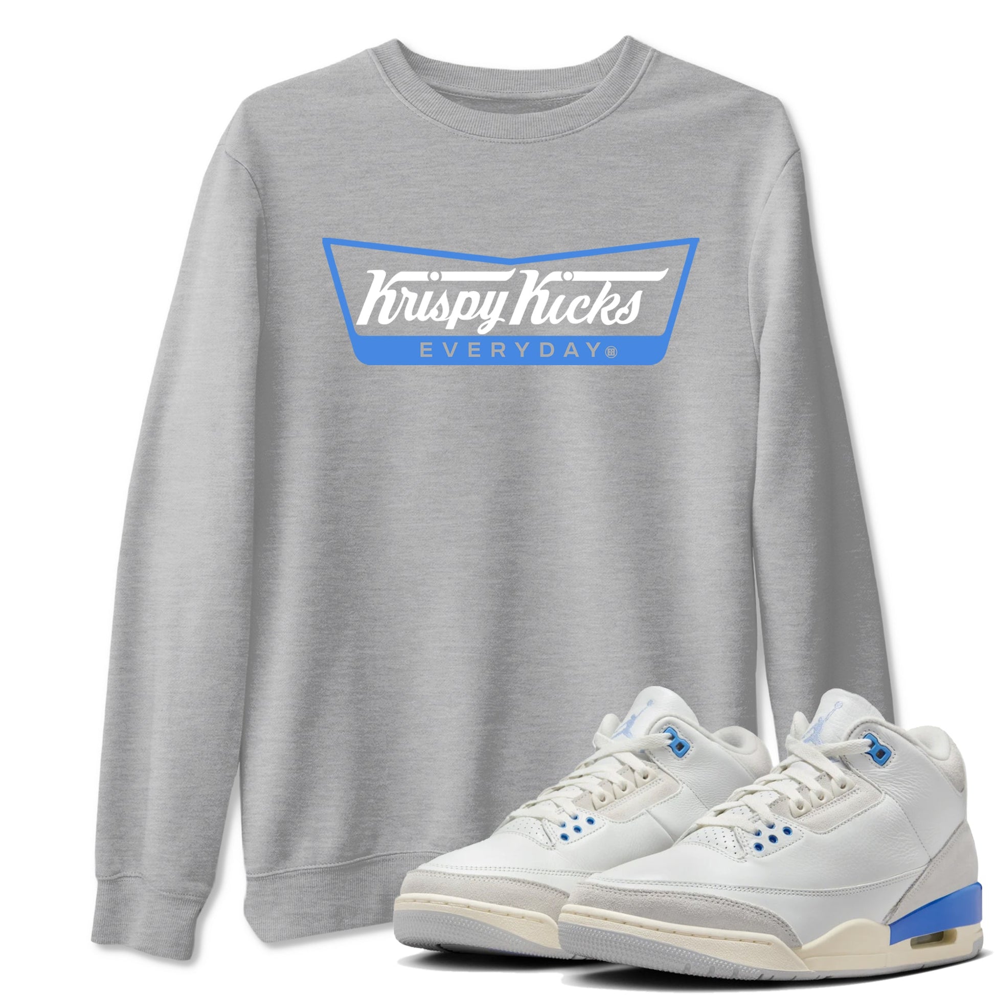 Air Jordan 3 Lucky Shorts shirts to match jordans Krispy Kicks sneaker match tees Air Jordan 3 Retro Lucky Shorts match shoes to clothes SNRT Sneaker Tees unisex cotton Heather Grey 1 shirts