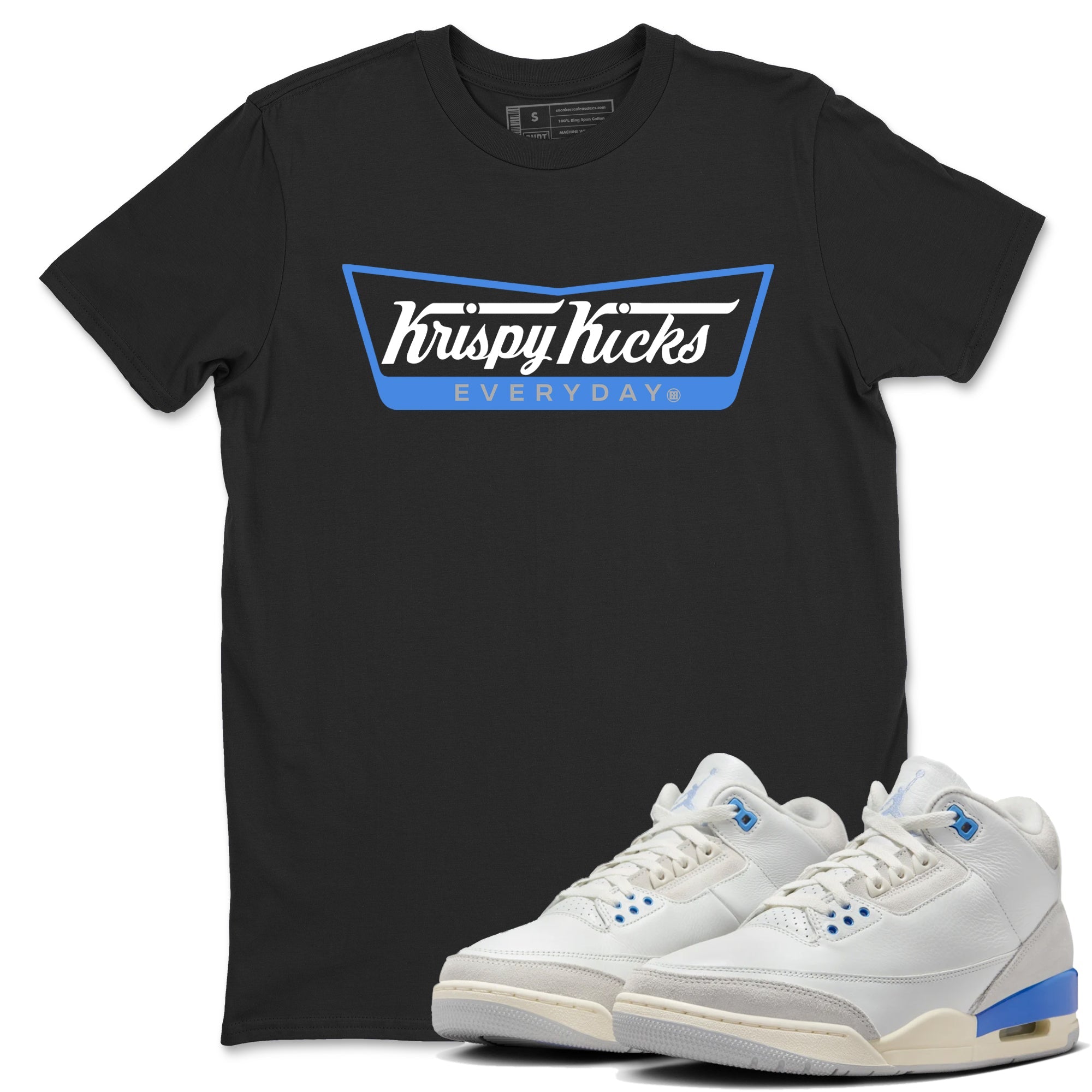 Air Jordan 3 Lucky Shorts shirts to match jordans Krispy Kicks sneaker match tees Air Jordan 3 Retro Lucky Shorts match shoes to clothes SNRT Sneaker Tees unisex cotton Black 1 shirts