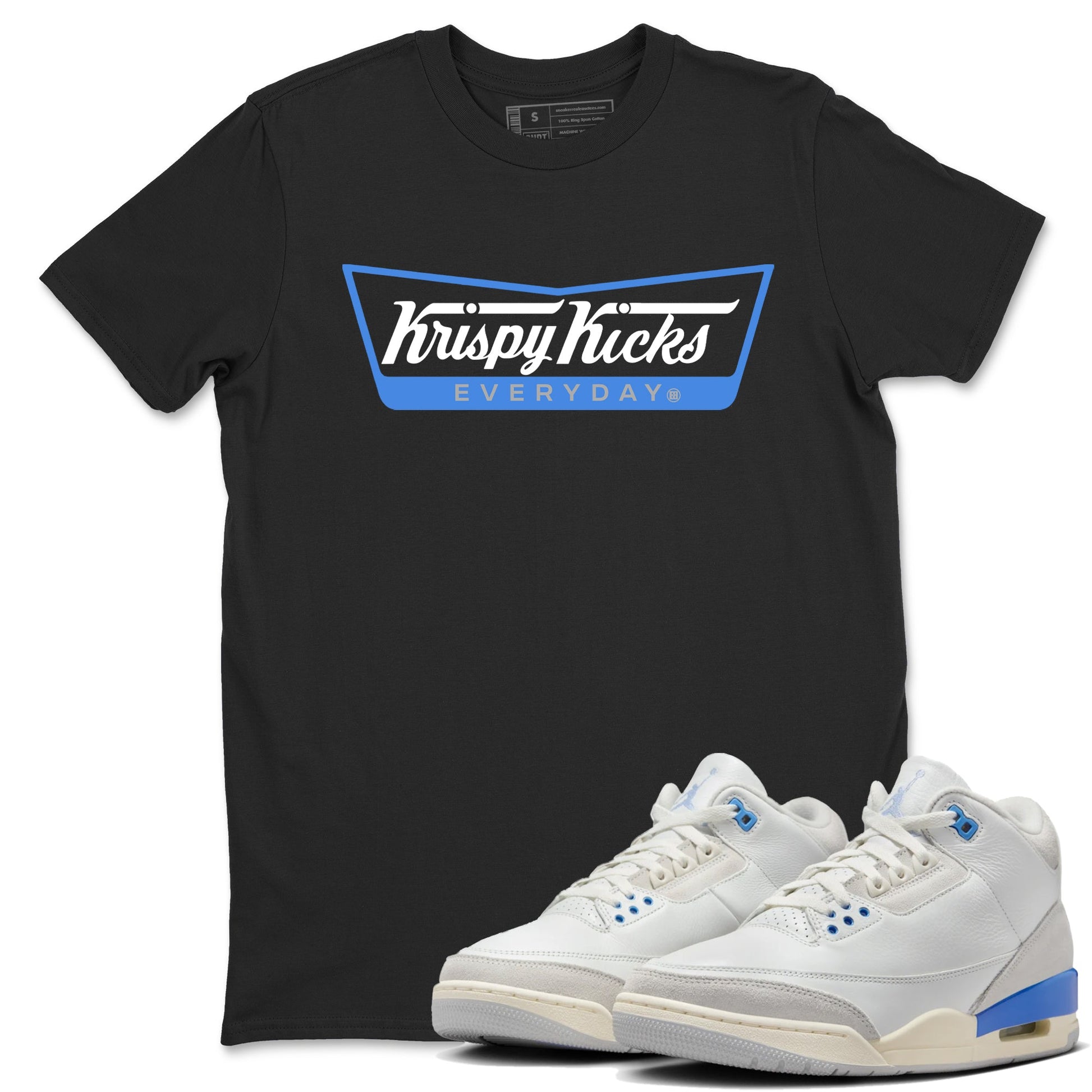 Air Jordan 3 Lucky Shorts shirts to match jordans Krispy Kicks sneaker match tees Air Jordan 3 Retro Lucky Shorts match shoes to clothes SNRT Sneaker Tees unisex cotton Black 1 shirts