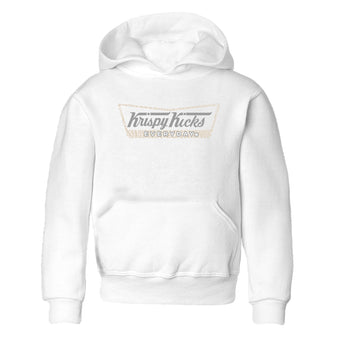 Krispy Kicks baby and kids t-shirt crafted for little sneakerheads to shine with the Air Jordan 3 Pure Money sneakers, displayed in White 2.