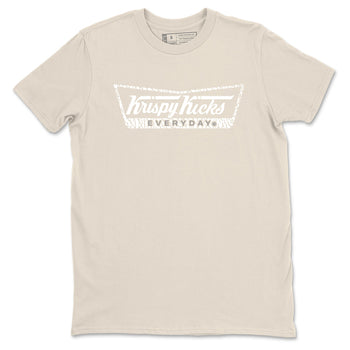 Krispy Kicks sneaker match t-shirt styled to complete your fit with the Air Jordan 3 Pure Money sneakers, shown in Natural 2.