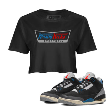AJ3 Rare Air Graphic shirts Krispy Kicks shirts Air Jordan 3 Rare Air best t-shirts to wear with jordans SNRT Sneaker Tees unisex cotton Black 1 crop tee
