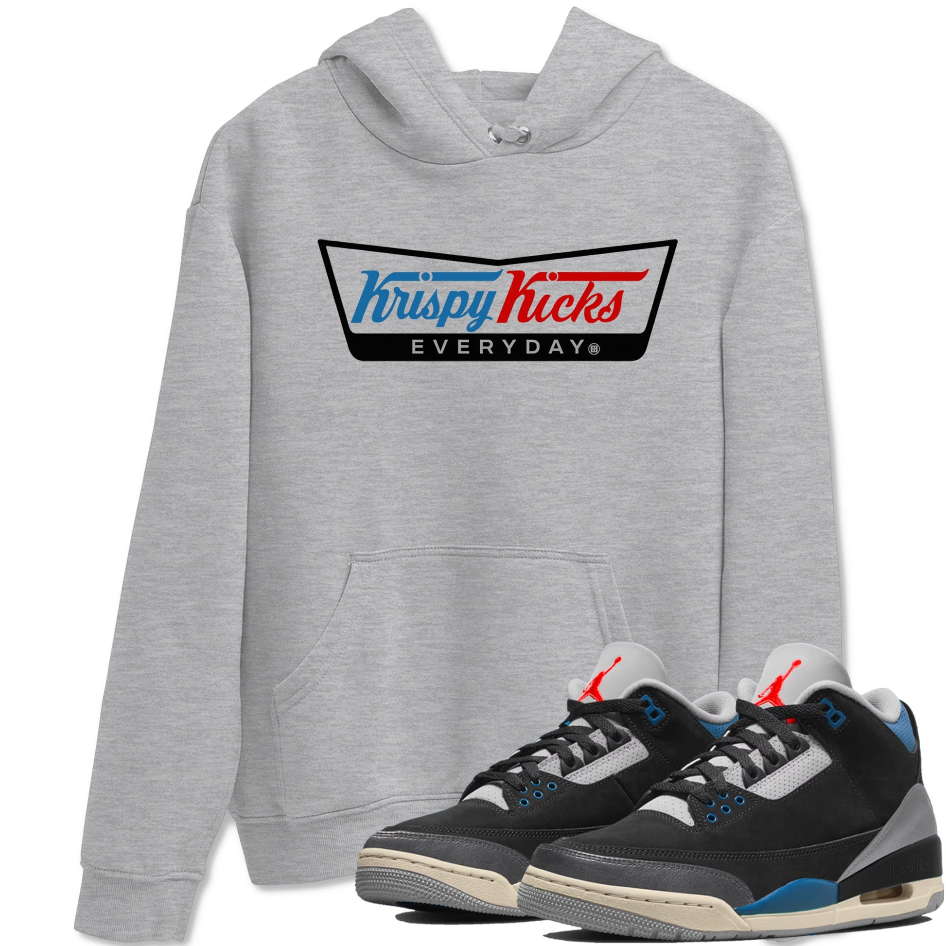 AJ3 Rare Air Graphic shirts Krispy Kicks shirts Air Jordan 3 Rare Air best t-shirts to wear with jordans SNRT Sneaker Tees unisex cotton Heather Grey 1 shirts