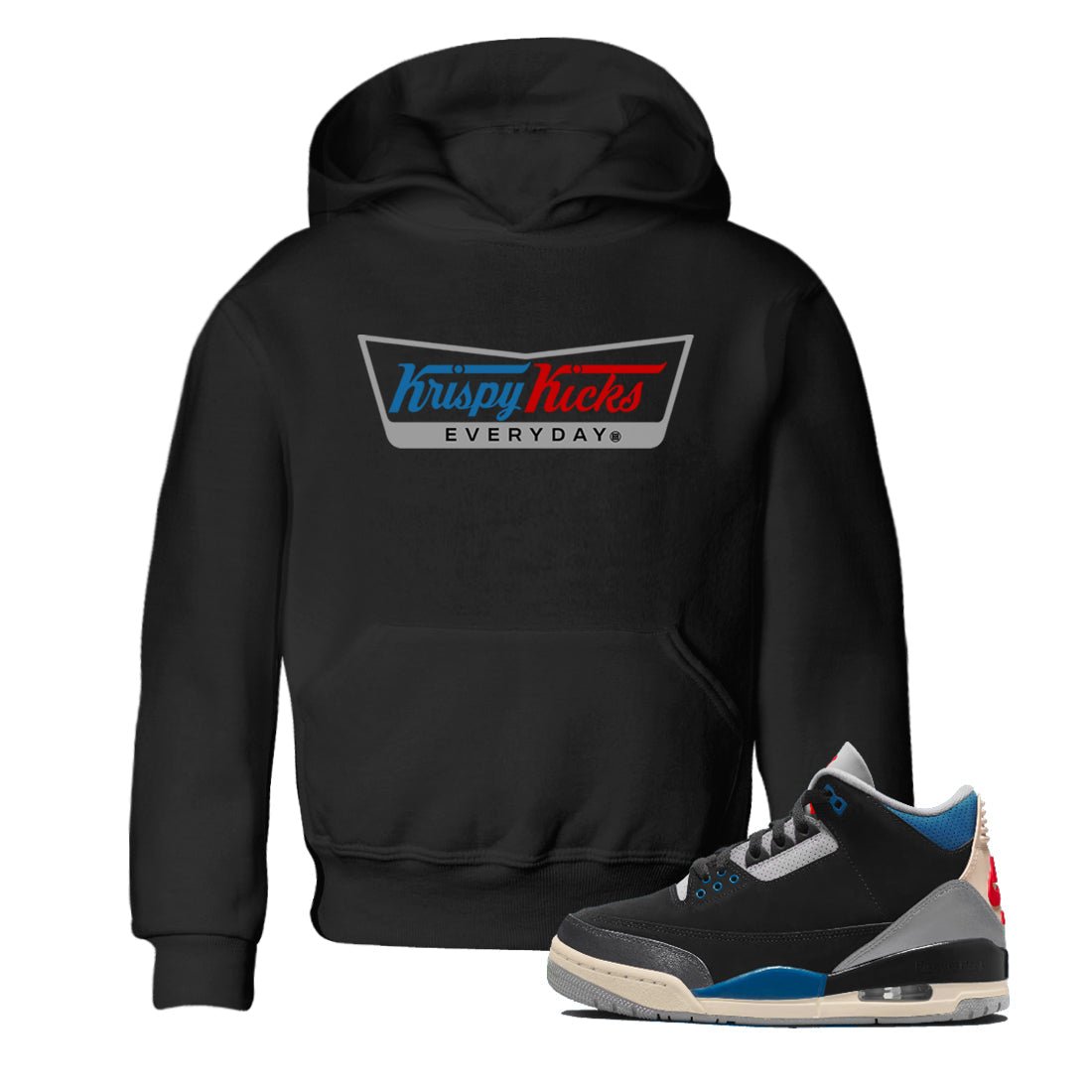 AJ3 Rare Air Graphic shirts Krispy Kicks shirts Air Jordan 3 Rare Air best t-shirts to wear with jordans SNRT Sneaker Tees Youth Baby Black 1 tee
