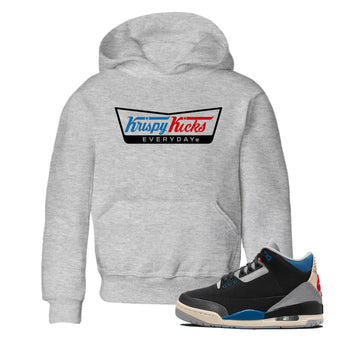 AJ3 Rare Air Graphic shirts Krispy Kicks shirts Air Jordan 3 Rare Air best t-shirts to wear with jordans SNRT Sneaker Tees Youth Baby Heather Grey 1 tee
