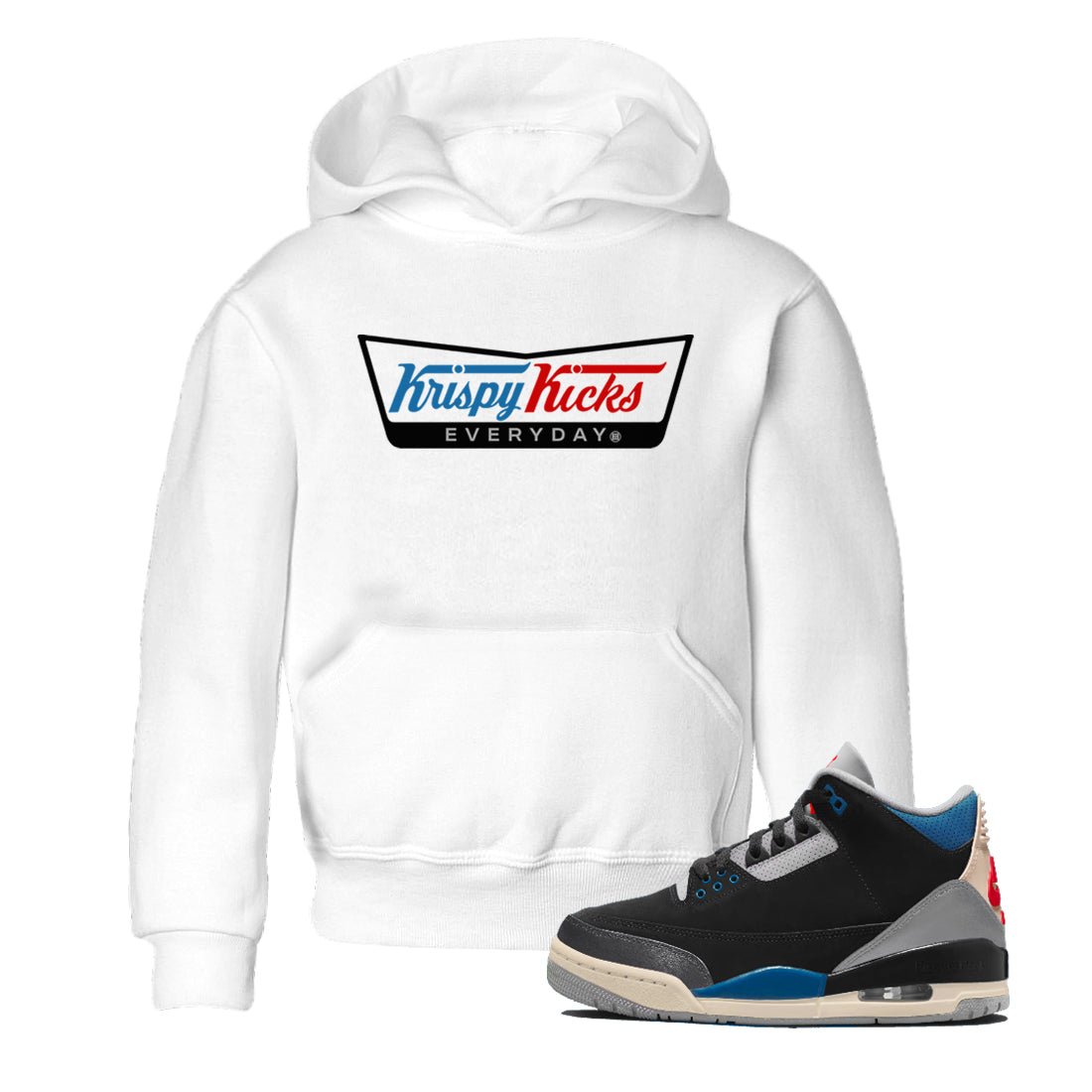 AJ3 Rare Air Graphic shirts Krispy Kicks shirts Air Jordan 3 Rare Air best t-shirts to wear with jordans SNRT Sneaker Tees Youth Baby White 1 tee