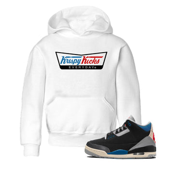 AJ3 Rare Air Graphic shirts Krispy Kicks shirts Air Jordan 3 Rare Air best t-shirts to wear with jordans SNRT Sneaker Tees Youth Baby White 1 tee