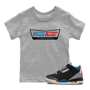 AJ3 Rare Air Graphic shirts Krispy Kicks shirts Air Jordan 3 Rare Air best t-shirts to wear with jordans SNRT Sneaker Tees Youth Baby Heather Grey 1 tee