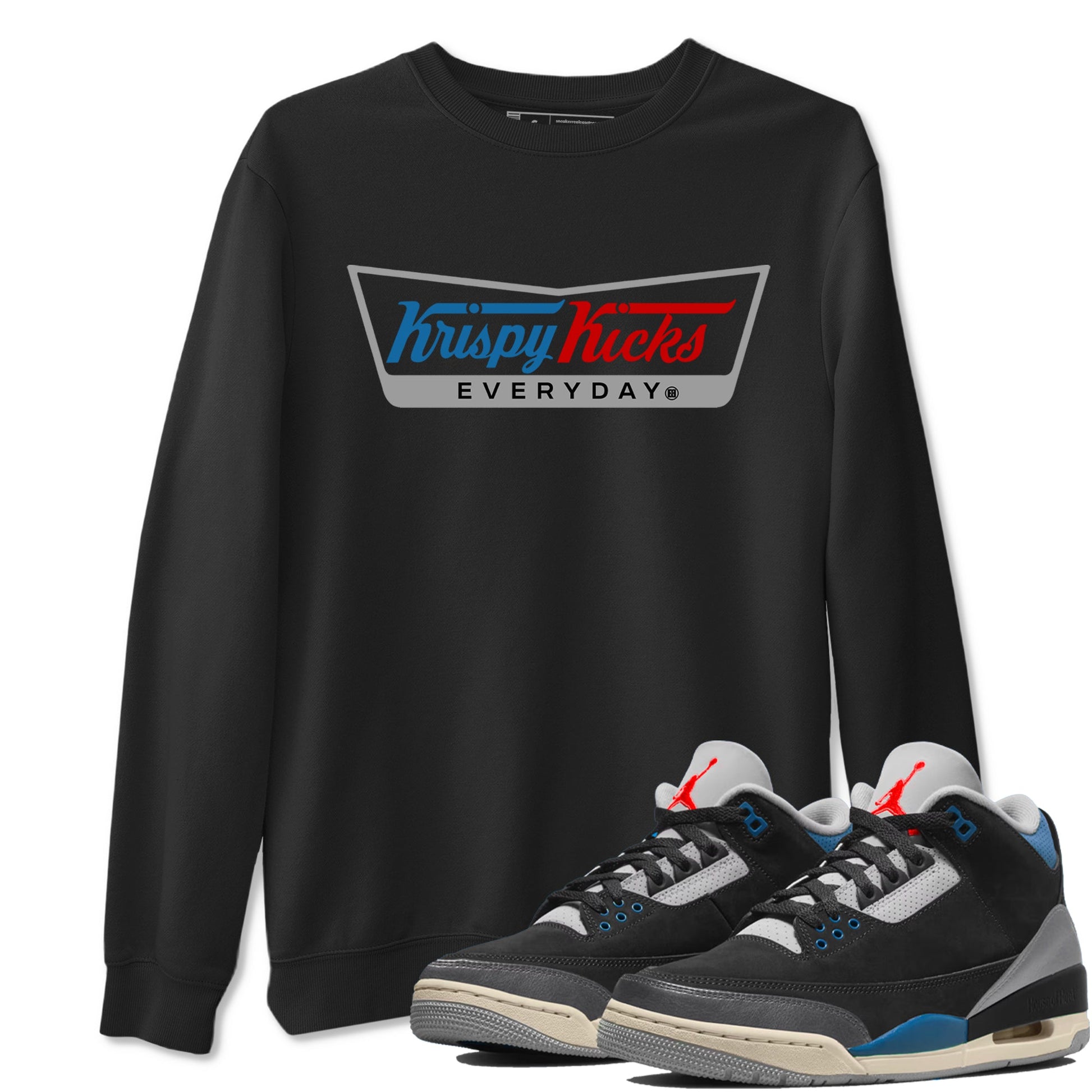 AJ3 Rare Air Graphic shirts Krispy Kicks shirts Air Jordan 3 Rare Air best t-shirts to wear with jordans SNRT Sneaker Tees unisex cotton Black 1 shirts
