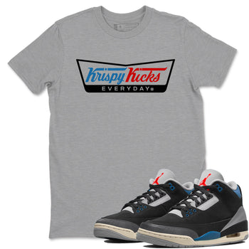 AJ3 Rare Air Graphic shirts Krispy Kicks shirts Air Jordan 3 Rare Air best t-shirts to wear with jordans SNRT Sneaker Tees unisex cotton Heather Grey 1 shirts