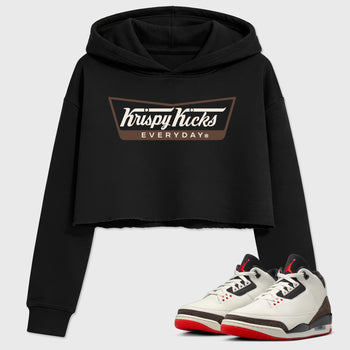 Sneakerfit Streetwear outfit, Sneaker Tees To Match Air Jordan 3 World's Best Dad – Krispy Kicks Crop T-Shirt Black 1