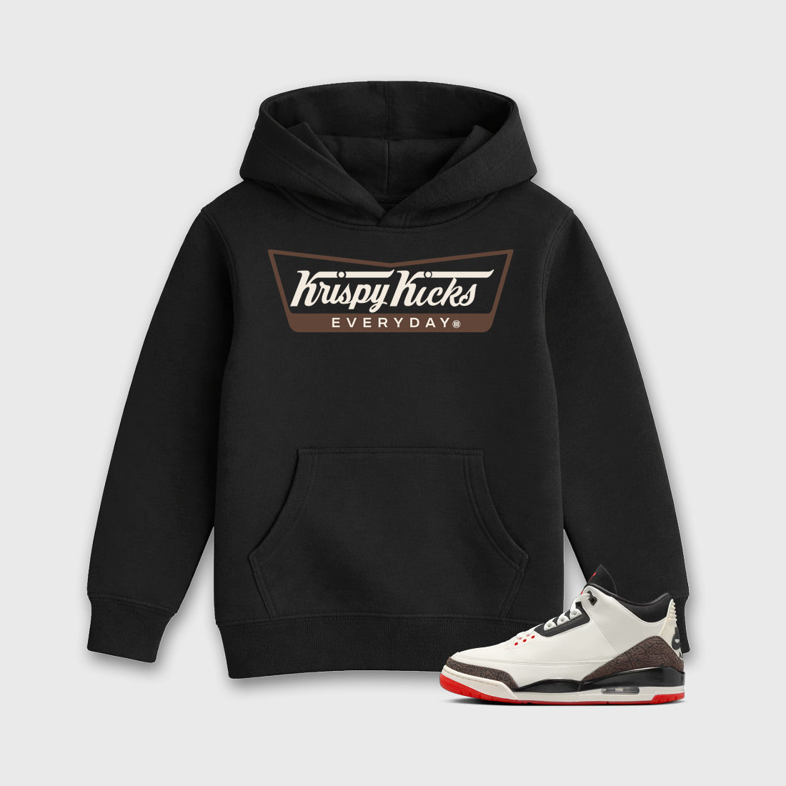 Sneakerfit Streetwear outfit, Sneaker Tees To Match Air Jordan 3 World's Best Dad – Krispy Kicks Graphic Kids Tee Black 1