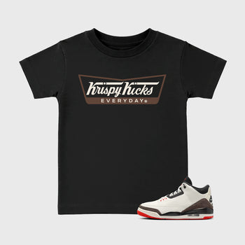 Sneakerfit Streetwear outfit, Sneaker Tees To Match Air Jordan 3 World's Best Dad – Krispy Kicks Graphic Kids Tee Black 1