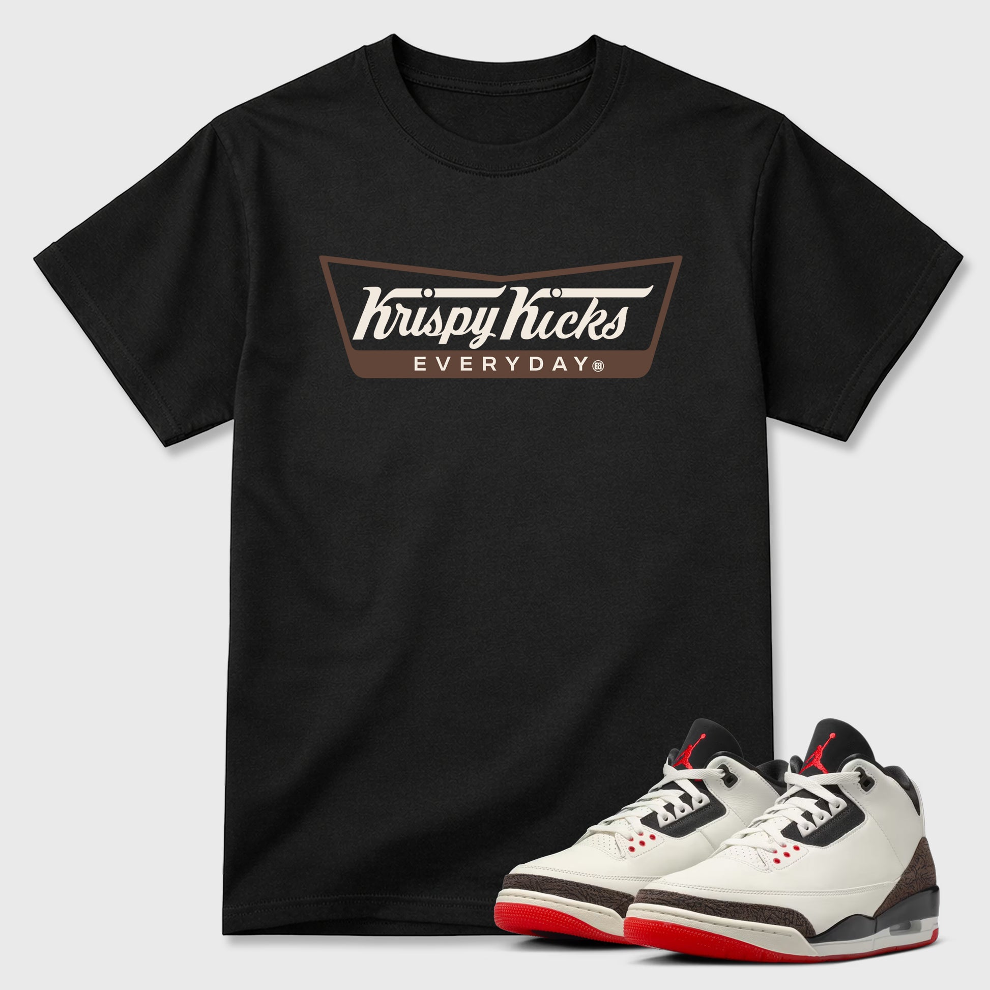 Sneakerfit Streetwear outfit, Sneaker Tees To Match Air Jordan 3 World's Best Dad – Krispy Kicks Graphic Tee Black 1