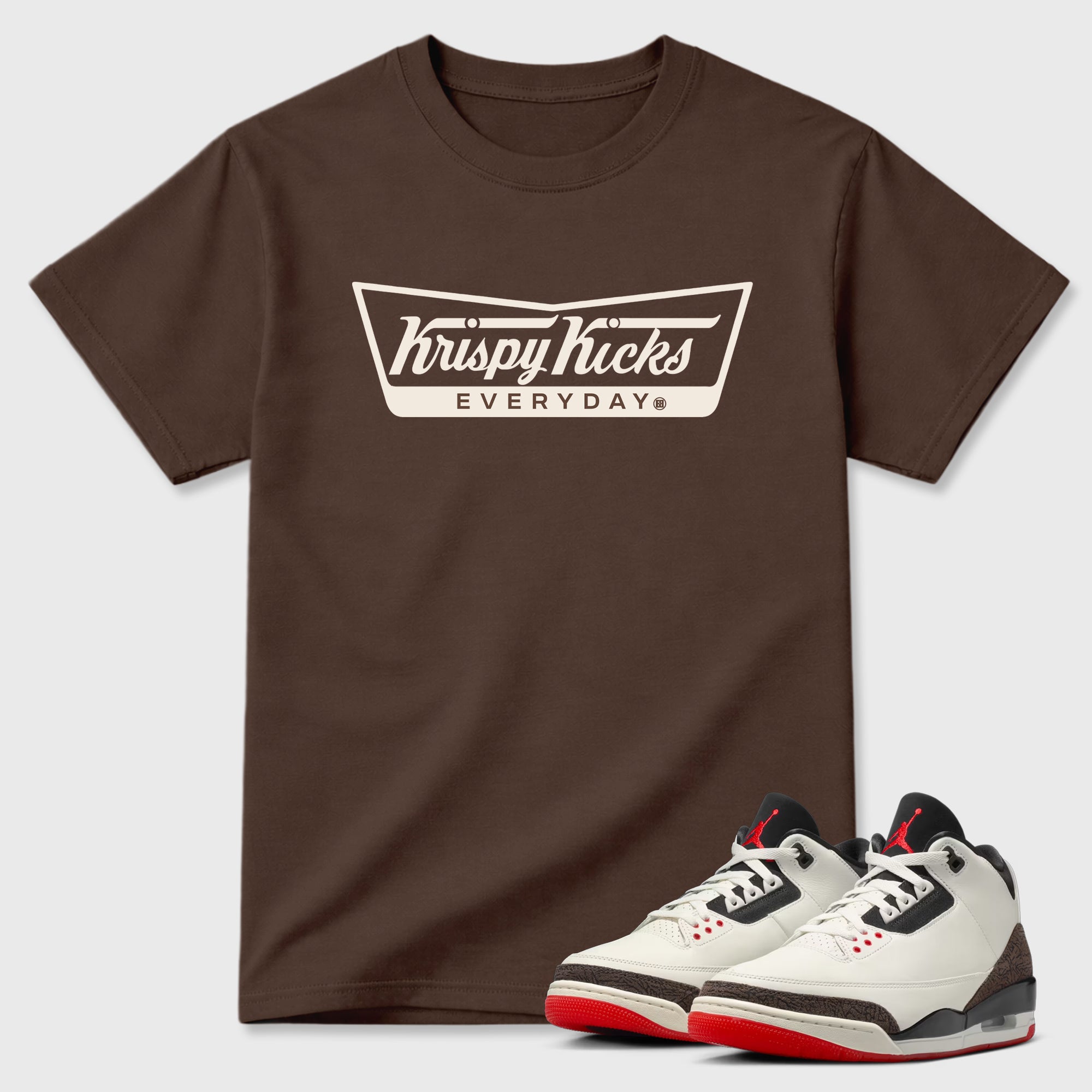 Sneakerfit Streetwear outfit, Sneaker Tees To Match Air Jordan 3 World's Best Dad – Krispy Kicks Graphic Tee Dark Chocolate 1