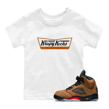 5s Archaeo Brown shirts to match jordans Krispy Kicks sneaker match tees Air Jordan 5 Archaeo Brown SNRT Sneaker Release Tees Youth Baby White 1 crew neck shirts