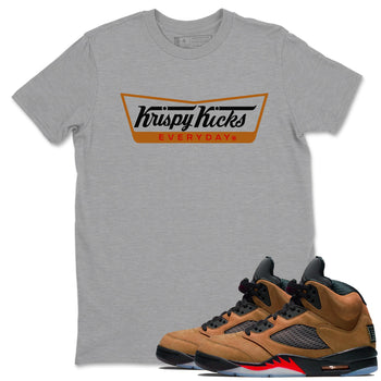 5s Archaeo Brown shirts to match jordans Krispy Kicks sneaker match tees Air Jordan 5 Archaeo Brown SNRT Sneaker Release Tees unisex cotton Heather Grey 1 crew neck shirts