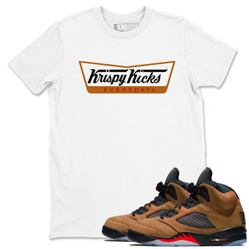 5s Archaeo Brown shirts to match jordans Krispy Kicks sneaker match tees Air Jordan 5 Archaeo Brown SNRT Sneaker Release Tees unisex cotton White 1 crew neck shirts