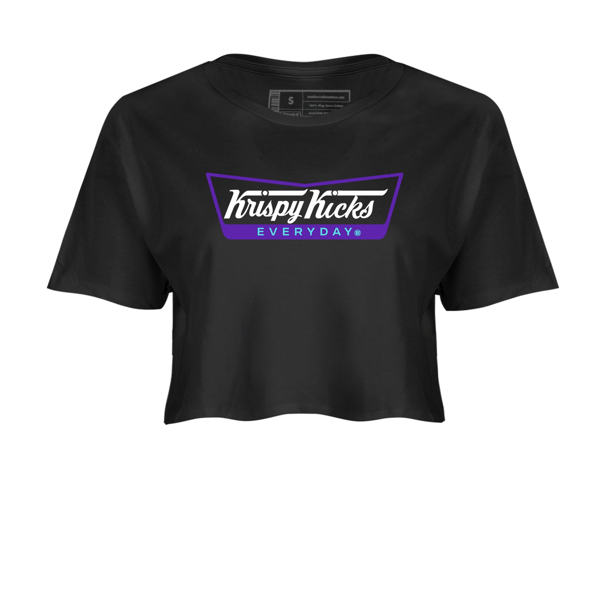 Air Jordan 5 Grape Graphic shirts Krispy Kicks shirts 5 Retro Grape best t-shirts to wear with jordans SNRT Sneaker Tees unisex cotton Black 2 crop tee