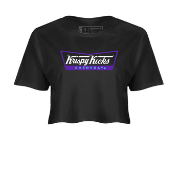 Air Jordan 5 Grape Graphic shirts Krispy Kicks shirts 5 Retro Grape best t-shirts to wear with jordans SNRT Sneaker Tees unisex cotton Black 2 crop tee