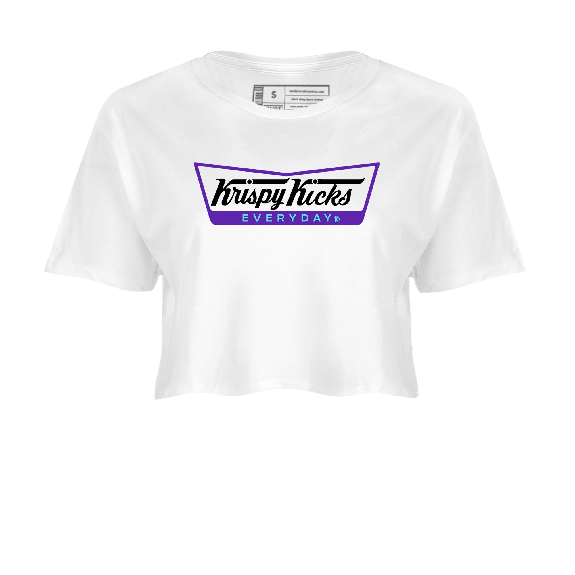 Air Jordan 5 Grape Graphic shirts Krispy Kicks shirts 5 Retro Grape best t-shirts to wear with jordans SNRT Sneaker Tees unisex cotton White 2 crop tee